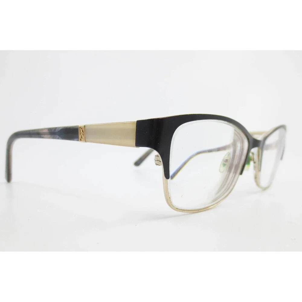 XOXO Torino Eyeglasses Black Gold Cat Eye Frames 51-16-135 Marbled Blue Grey